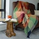 image 4 of Multicoloured Check Herringbone Throw Blanket - 100% Cotton Multi | 150 x 200cm