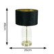 image 3 of ValueLights Jessy Glass with Gold Trim Table Lamp with Black Velvet with Gold Inner Lamp Shade and LED Bulb Black