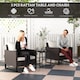 image 3 of Outsunny 3 Pieces Rattan Bistro Set with 4 Cushions, Wicker Garden Furniture Set, Glass Top Coffee Table and Chairs for Outdoor Patio, Balcony, Terrace and Conservatory, Brown
