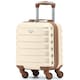 image 1 of 40x30x20cm Wizz Air & Vueling Maximum Size Free Cabin Carry On Lightweight 4 Wheel ABS Hard Case Suitcases Cabin Carry On Hand Luggage | Cream | Cream | Cabin Bag