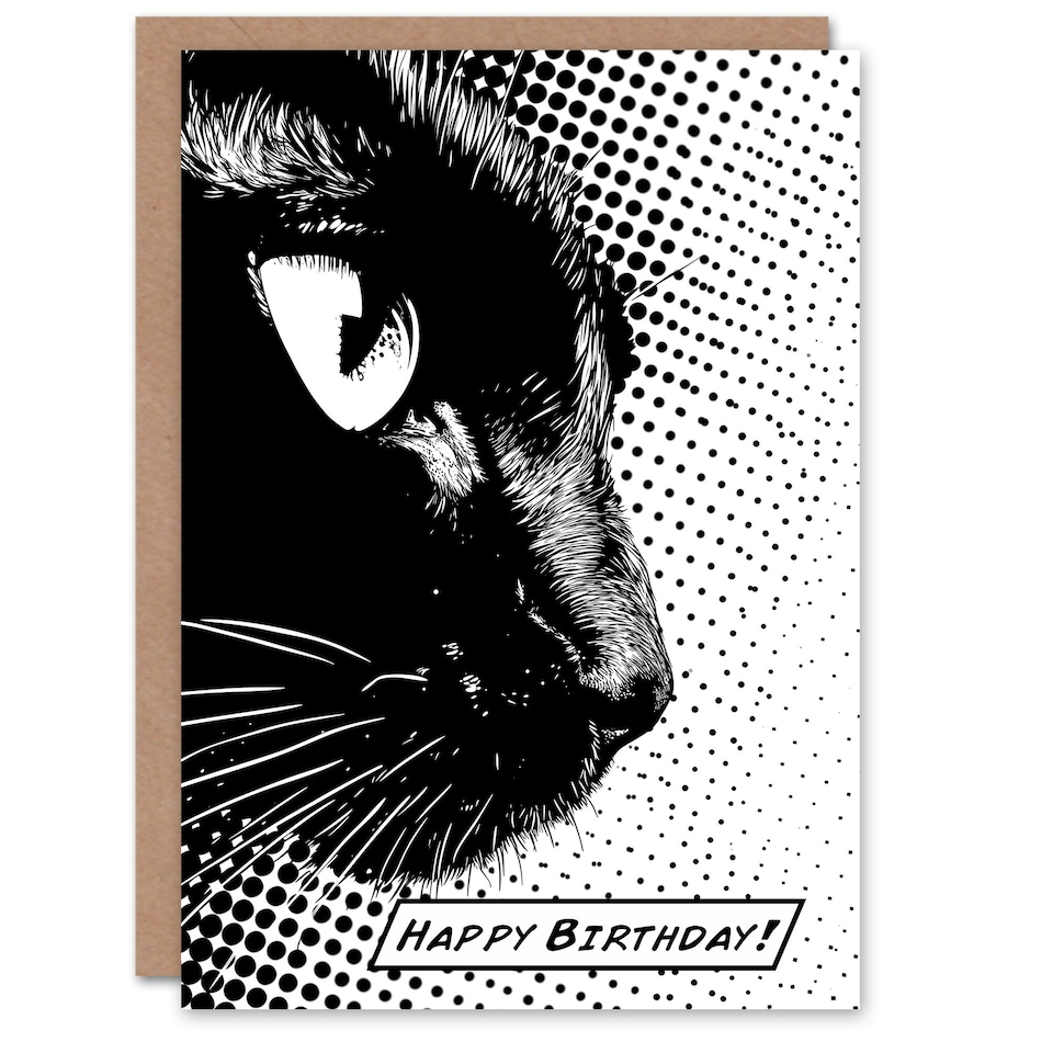 image 1 of Pop Art White Comic Animal Lover Man Woman Girl Birthday Card