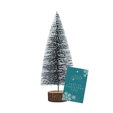 Silver Bottle Brush Christmas Tree Decoration 16cm
