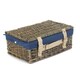 image 2 of 36cm Antique Wash Wicker Picnic Basket with Lining Blue | Blue | One Size