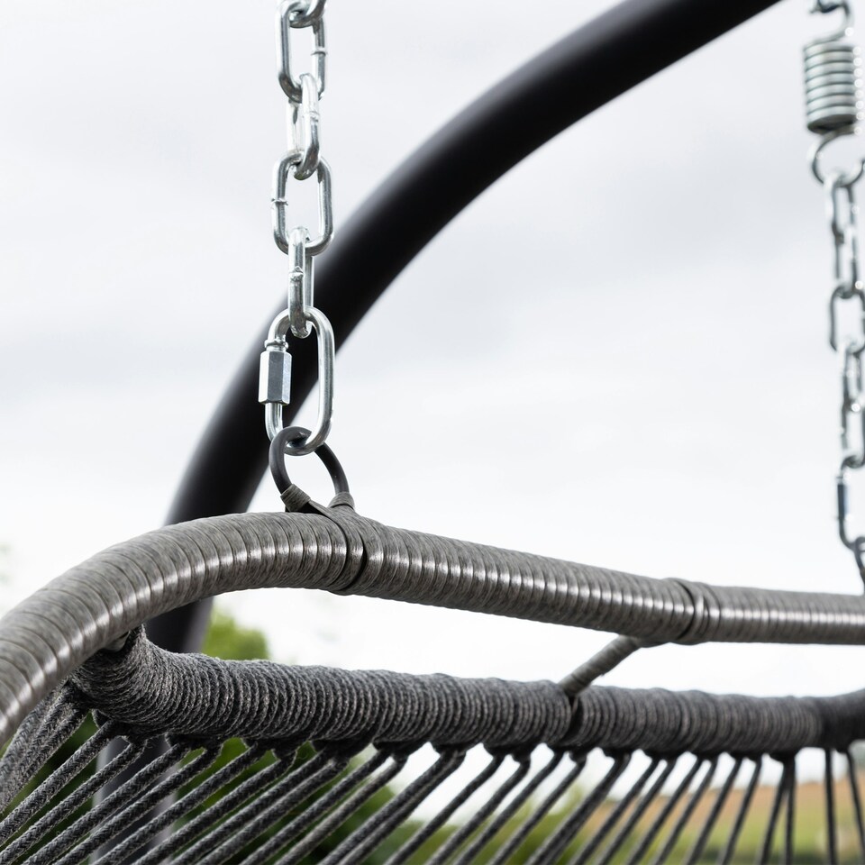 image 1 of Haversham Swinging Double Garden Seat - Dark Grey