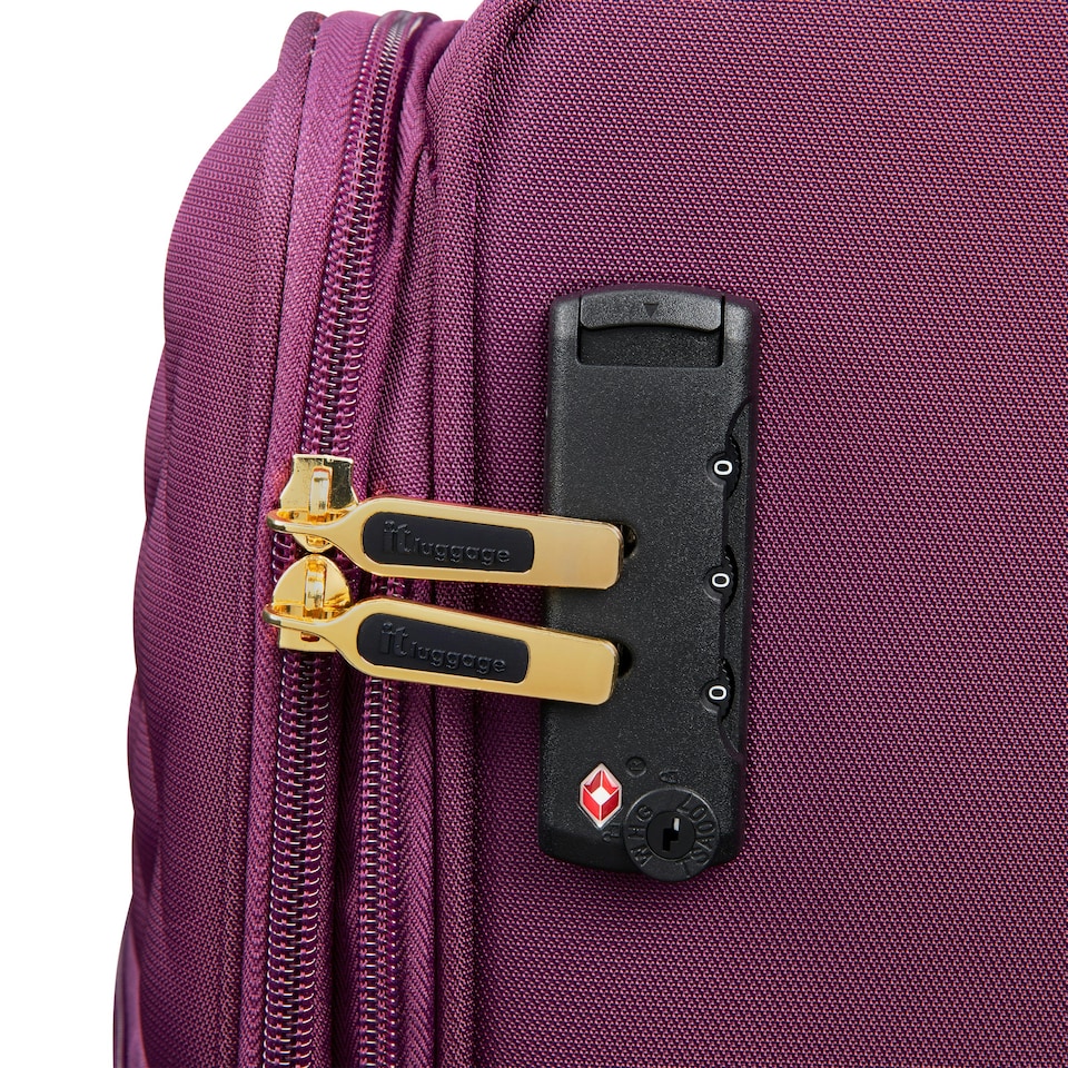 image 1 of IT Luggage Glimmering Amaranth Expandable 3pc Suitcase Set with TSA Lock Purple