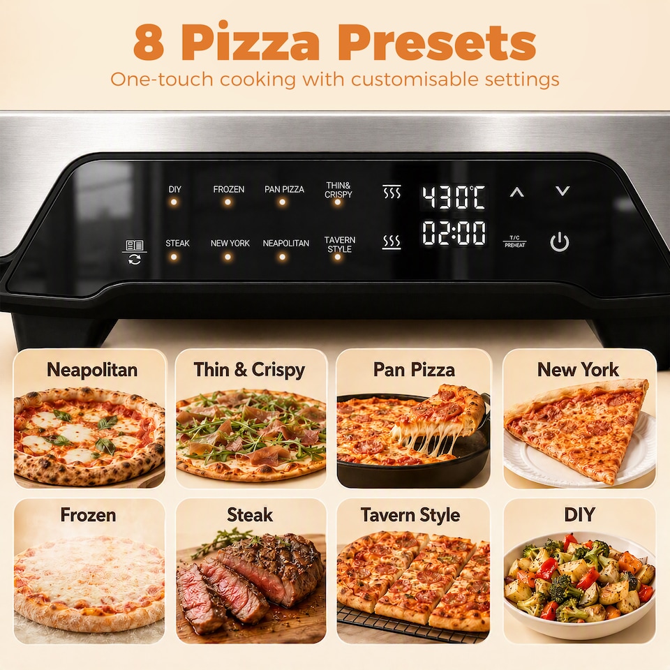 image 1 of HOMCOM Pizza Oven Indoor, 12 Inch Electric Countertop Pizza Maker, 2200W
