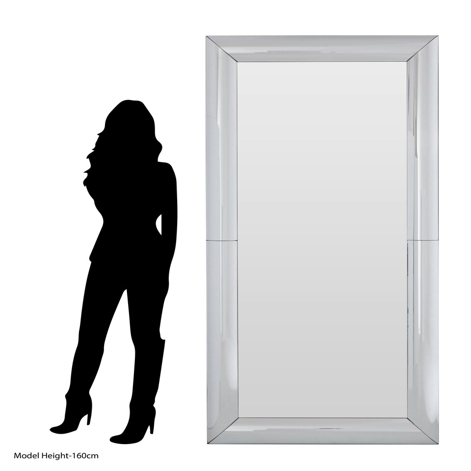 image 1 of Interiors by Premier Silver Frame Large Rectangular Wall Mirror Silver
