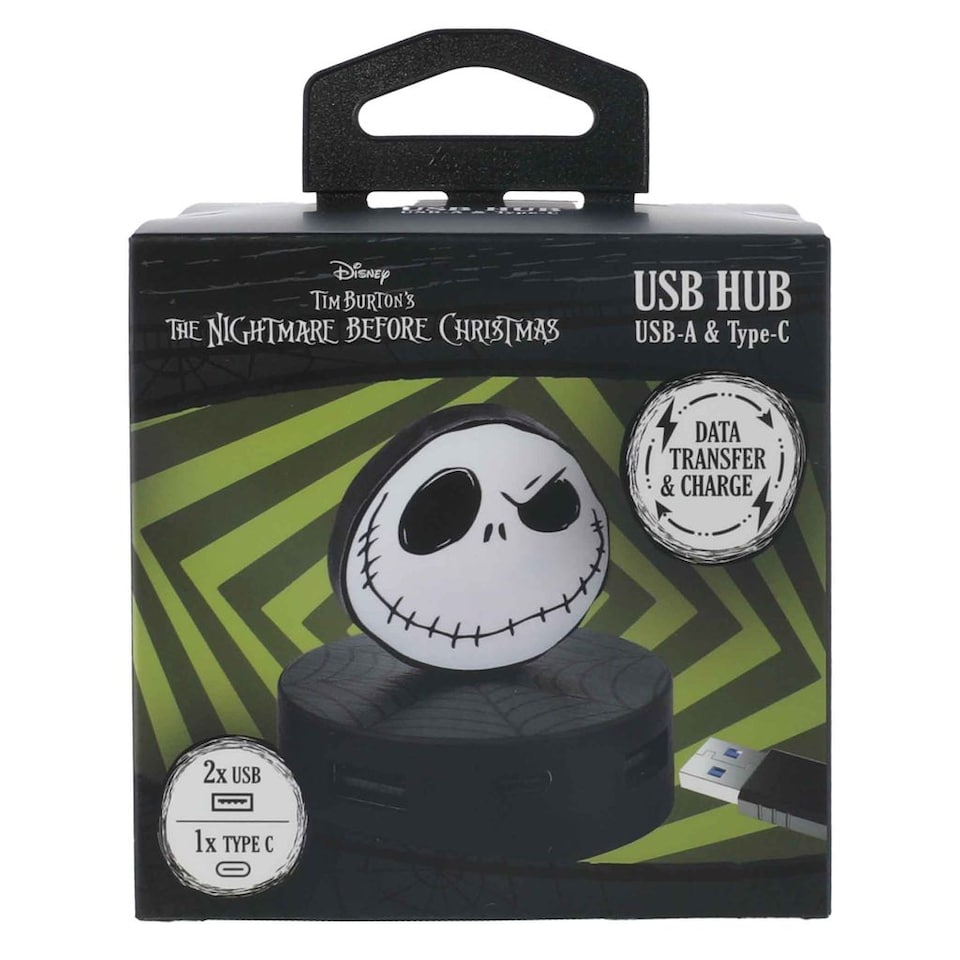 image 1 of Nightmare Before Christmas USB charging Hub 2 USB-A & 1 USB-C Jack Web