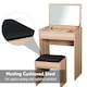 image 5 of HOMCOM Dressing Table Set Cushioned Stool Flip-up Mirror Chipboard - Wood Grain