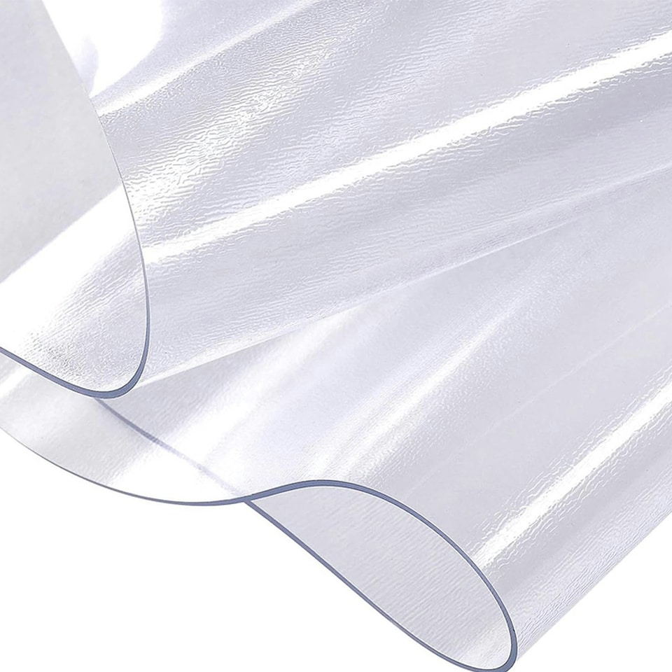 image 1 of 2 x Low Pile Rectangular 90x120cm PVC Floor Protector For Carpets & Hard Floors Non- Slip Office Chair Mat Unrolled