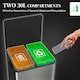 image 4 of HOMCOM 2 x 30L Double Kitchen Bin, Pedal Bin with Soft-Close Lid, Silver Silver