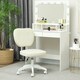 image 8 of Vinsetto Vanity Task Chair with Adjustable Height, Armless, Cream | Cream | White | One Size