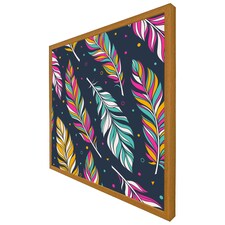 Retro colour feathers (Picture Frame) Brown | Oak | S