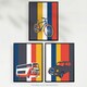 image 5 of Set of 3 Edinburgh Transport Bicycle Bus Taxi Car Black Cab Retro Wall Art Print A4