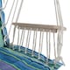 image 8 of Outsunny Garden Hammock w/ Footrest Armrest Patio Swing Seat Hanging Rope Blue 