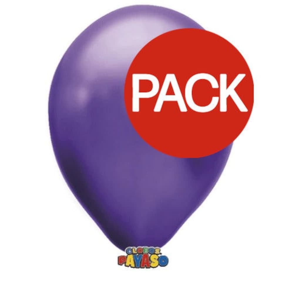 Globos Latex Metallic Balloons (Pack of 100) - Purple - One Size