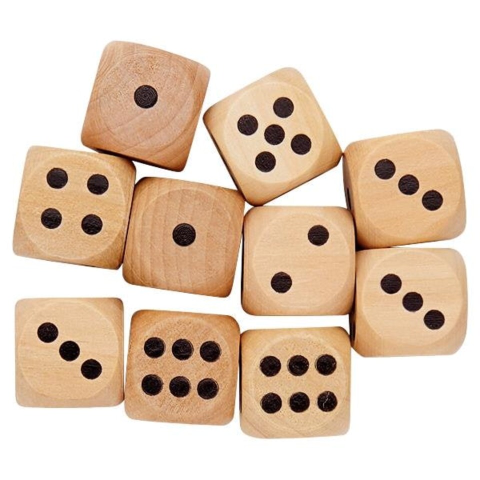 image 1 of Pack of 10 25mm Wooden Dice by Clever Kidz