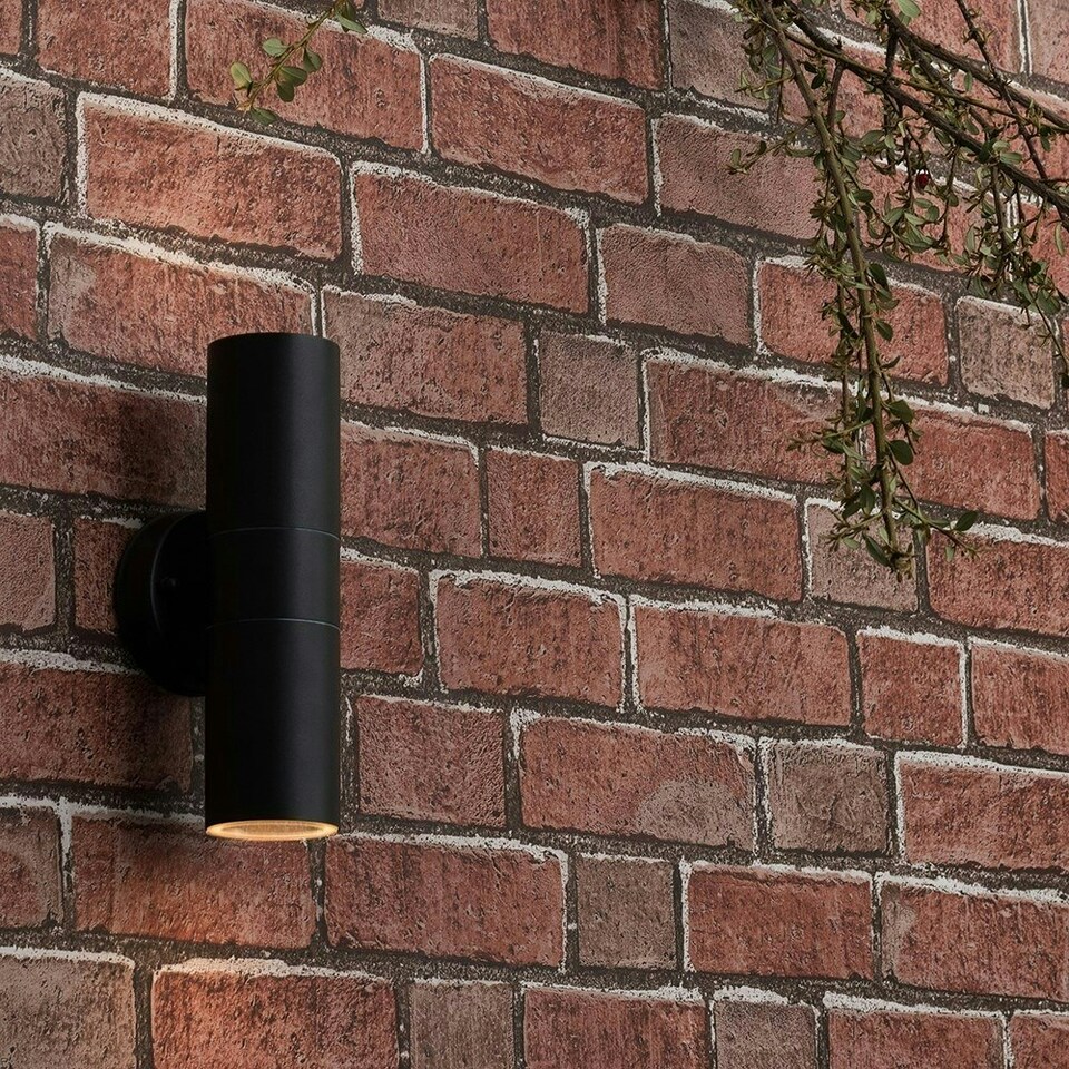 image 1 of ValueLights Up Down Black Outdoor Garden Stainless Steel Wall Light