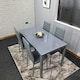 image 7 of kitchen Dining table and 4 grey leather chairs kitchen dining room furniture Grey