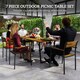 image 3 of Outsunny 7 Piece Garden Dining Set with Table and 6 Stackable Chairs, Brown