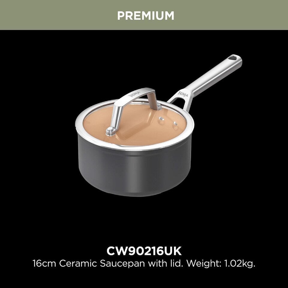 image 1 of Ninja Extended Life Ceramic 3 Piece Saucepan Set CW93000UK | Grey | Grey | 3