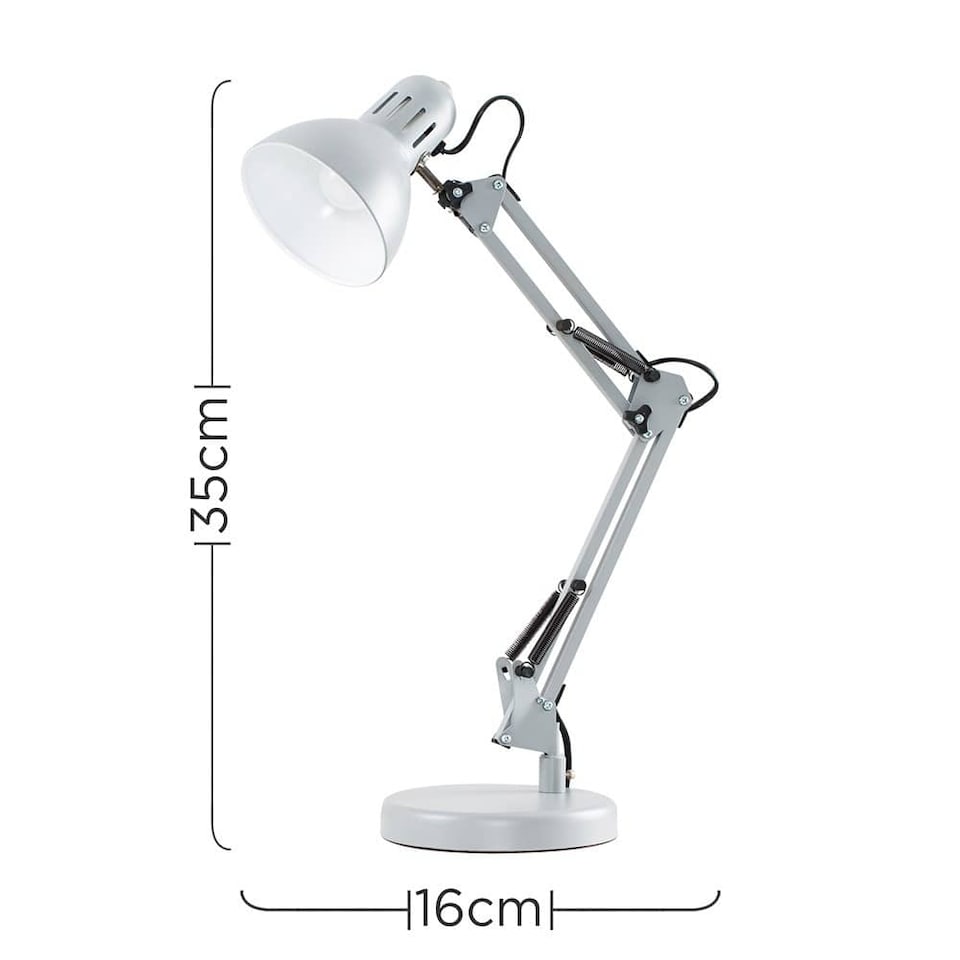 image 1 of ValueLights Monda Gloss Grey Table Lamp and E14 Golfball LED 4W Warm White 3000K Bulb | Grey