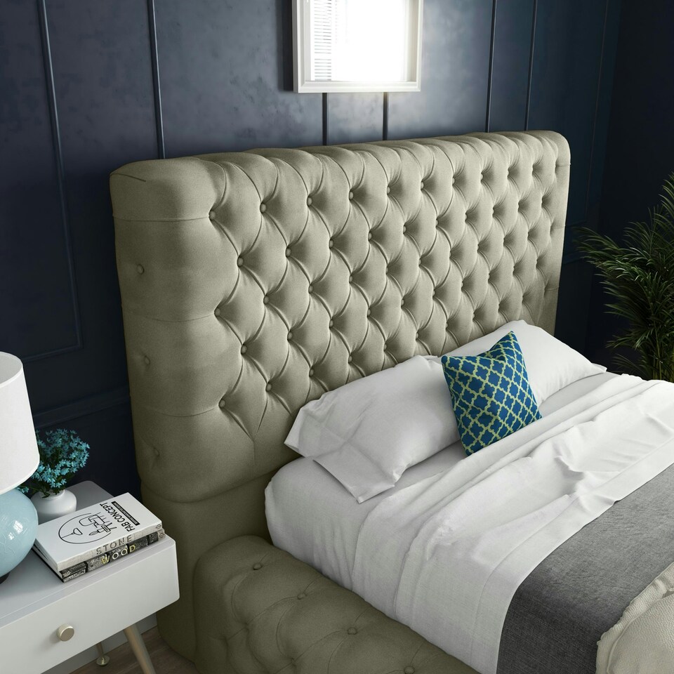 image 1 of Cambridge Bed - Kingsize - 5ft - Cream