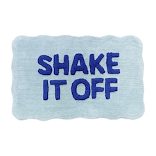 Shake It Off Slogan Scalloped Bath Mat