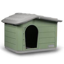 URBNLIVING Plastic Dog House Outdoor Pet Kennel Shelter | Multi | Green | S | 1