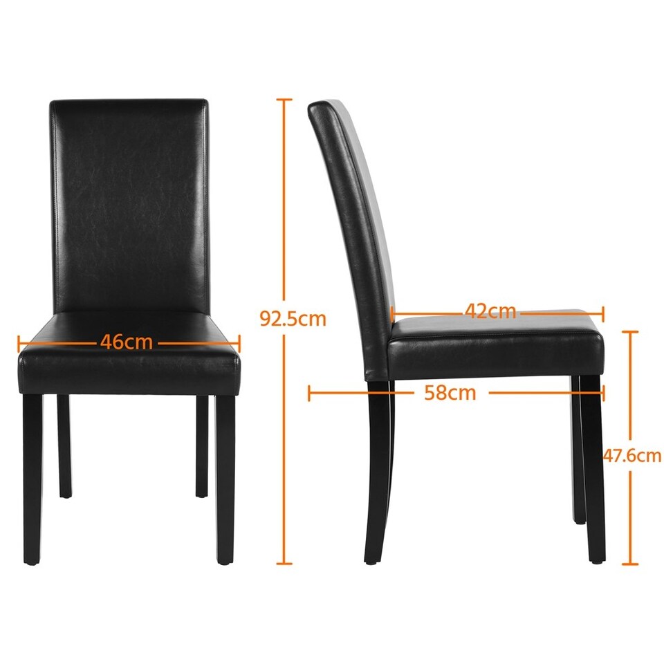 image 1 of Yaheetech Set of 4 Fabric Upholstered Dining Chairs with Solid Wood Legs Black