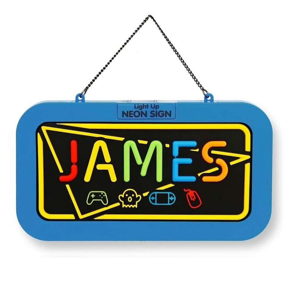 History & Heraldry Light Up Neon Name Sign - James