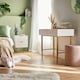image 4 of BTFY Honeycomb Design Dressing Table with 2 Drawers White