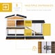 image 3 of PawHut Rabbit Hutch, Guinea Pig Hutch Wooden 2-Tier Cage w/Run, Yellow