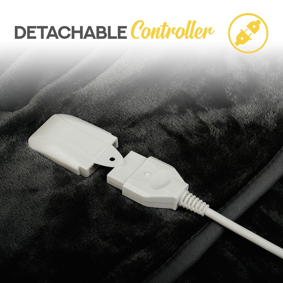 image 1 of MONHOUSE Heated Throw - Single Electric Blanket - 130 x 160 cm - Digital Controller - 9H Timer, 9 Heat Settings, Auto Shutoff