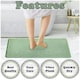 image 3 of VELVETIO Faux Fur Bath Mat Set Shaggy Super Soft Plush Anti Slip PVC Back Green | Sage Green