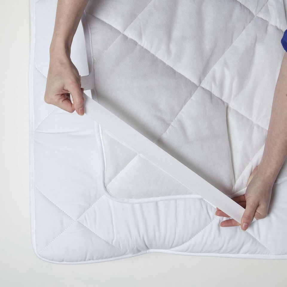 image 1 of Homescapes Luxury Extra Thick 500 GSM Cotton Mattress Topper - Double | White | Double