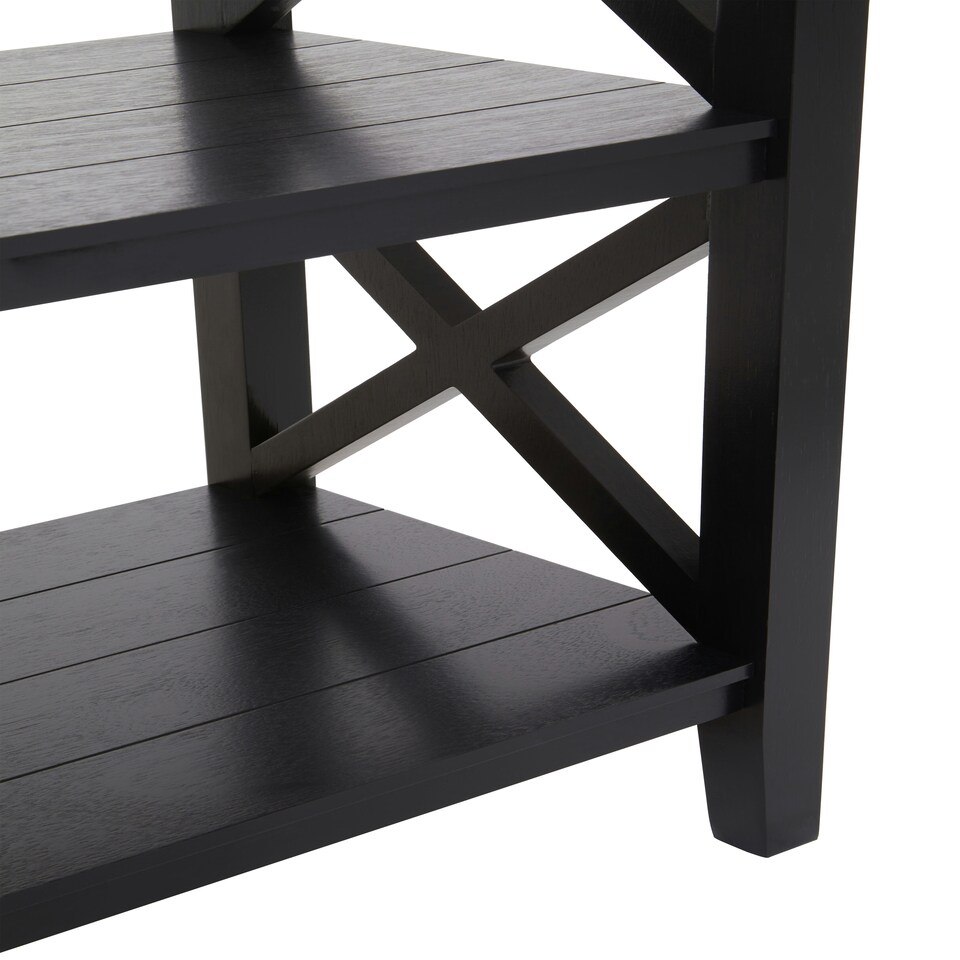 image 1 of Interiors by Premier Three Shelf Black Book Case, Pine Wood Tall Book Shelf, Large Book Case for Home & Office Black