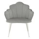 image 2 of Interiors by Premier Grey Velvet Dining Chair, Durable & Adjustable Velvet Office Chair, Backrest Grey Accent Chair with Chrome Legs