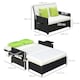 image 7 of Outsunny Garden Rattan Furniture Set 2 Seater Patio Sun Lounger Daybed Sun Bed