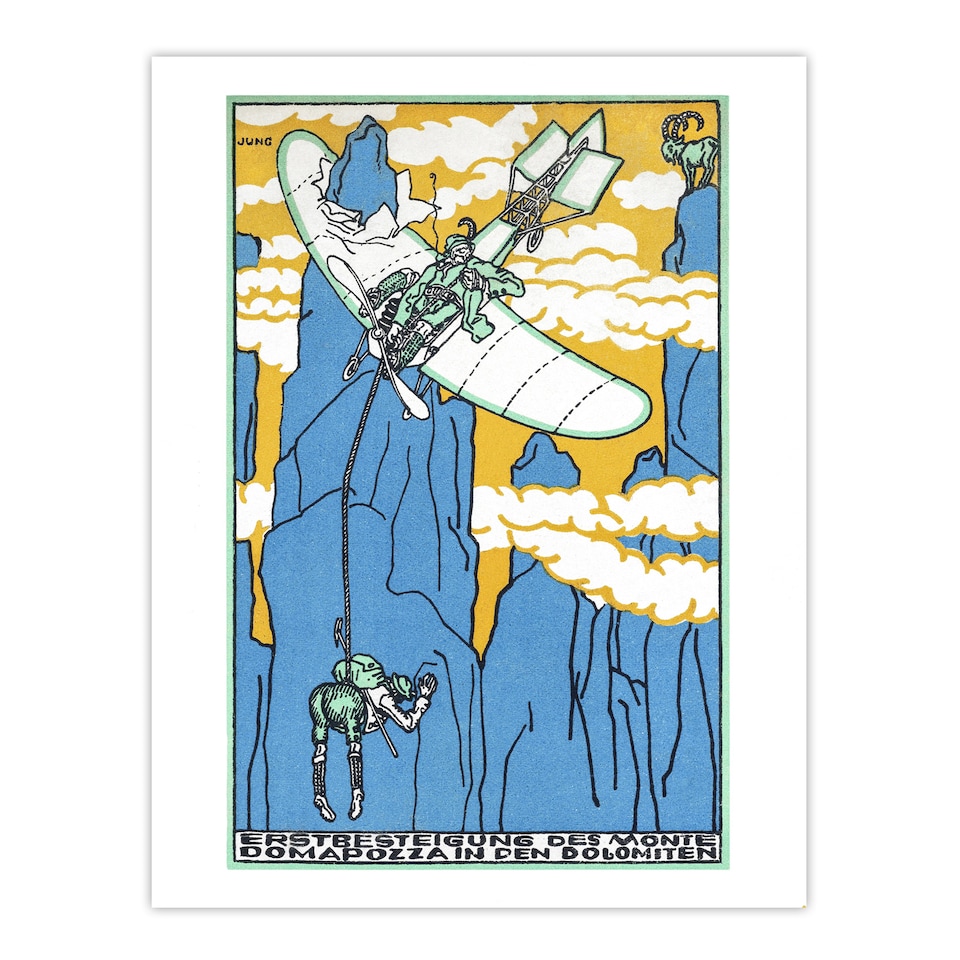 image 1 of Moriz Jung First Ascent of Monte Domapozza in Dolomites Framed Wall Art Print A3