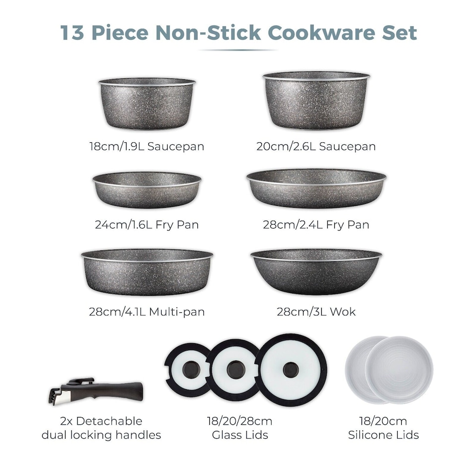 image 1 of Tower Freedom Precision 13 Piece Cookware Pan Set 10 year Guarantee T900160