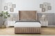 image 2 of Sloomy Marlborough Mink Naples Divan Bed Base 2 Drawers Foot-End With 54 Inch Wingback Headboard & 12 Inch Matching Footboard | Brown | Mink | Double | 1