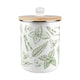 image 1 of Green Herbs Food Waste Caddy - Metal 2L Decorative Kitchen Compost Bin