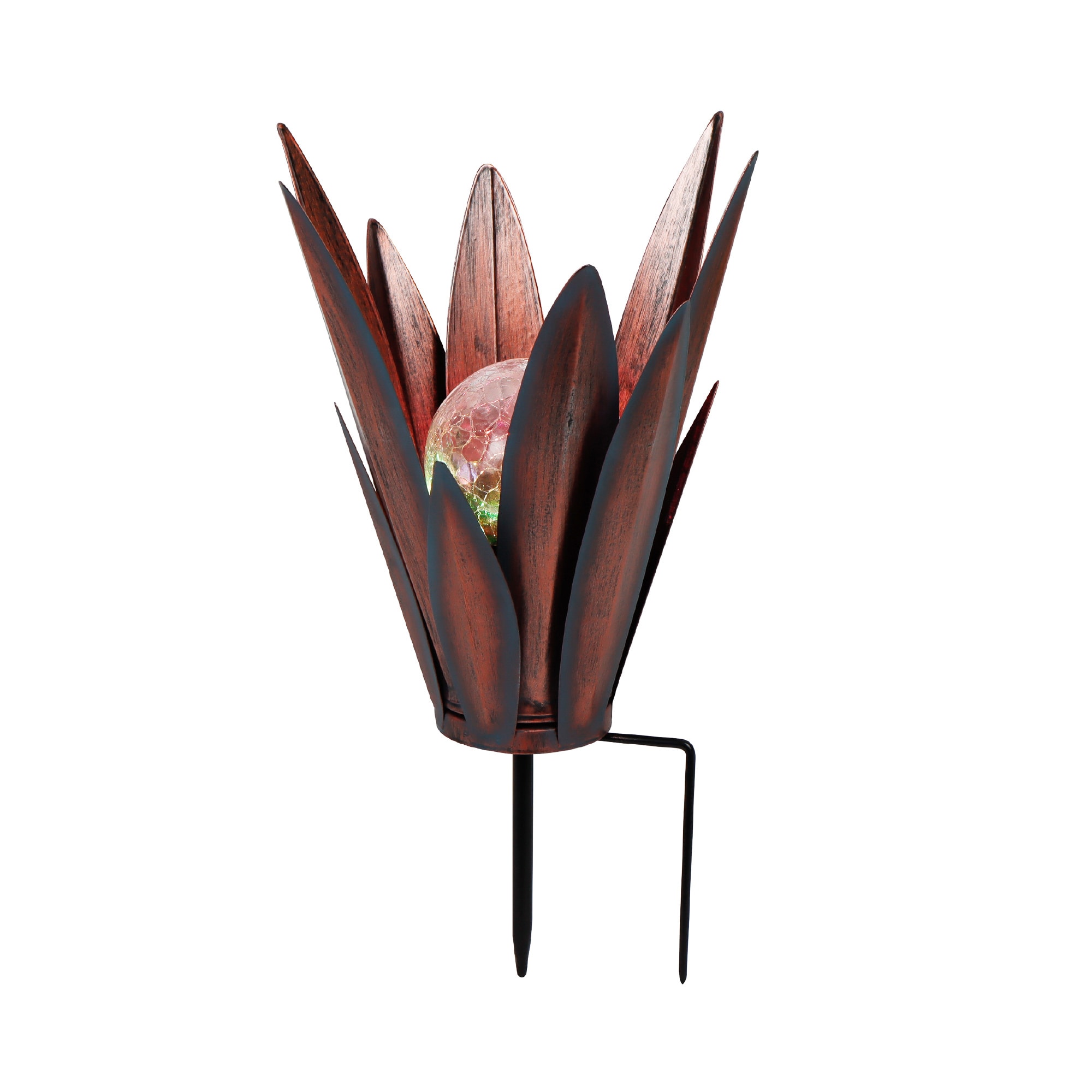 Gardenwize Solar Agave Stake Light - Colour Changing Desert Glow LED Garden Light in Brown