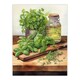 image 3 of Country Kitchen Art Watercolour Basil Herb Black Framed Wall Art Print A4