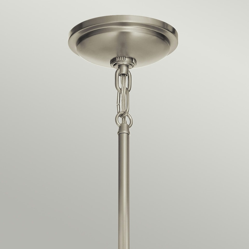image 1 of Kichler Tollis Globe Pendant Ceiling Light Brushed Nickel & White