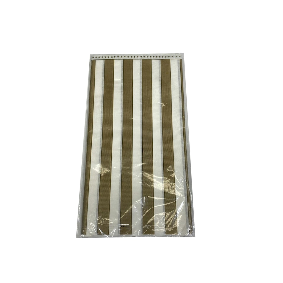 Amscan Paper Contrast Striped Anniversary Party Table Cover - Gold/White - One Size