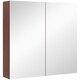 image 1 of kleankin Double Door Bathroom Mirror Cabinet, Wall Mounted Bathroom Storage Cabinet, Soft Closing, 63L x 60Hcm