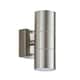 image 4 of Canon 2 Light Outdoor Up Down Wall Light Clear Glass, Polished Stainless Steel IP44, GU10