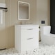 image 3 of Floor Standing 2 Drawer Vanity Unit with Polymarble Basin - 800mm - Gloss White White